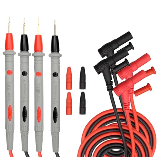 Image of 1000V 20A Multimeter Test Leads, 4PCS Multimeter Probes Banana Plug, Digital Multi Meter Clamp Tester Probe Volt Meter Leads for Multimeter Electronic Test Leads Multimeter Accessories