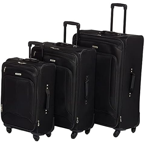 American Tourister Pop Max Softside Luggage with Spinner Wheels, Black, 3-Piece Set (21/25/29) Cover