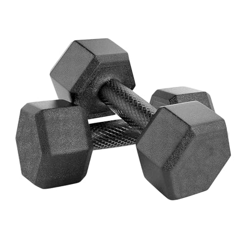 Image of SBR SPORTS~5 KG PAIR PVC HEX DUMBBELL SET FITNESS WEIGHTS FOR HOME GYM EXERCISE FOR MEN & WOMEN DUMBBELL SET (5KG=5KG=10KG TOTAL)