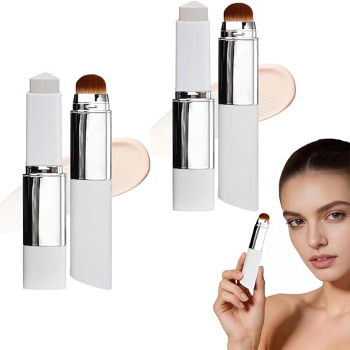 2PCS Faccelove Foundation Stick mit Pinsel Color Changing Foundation mit LSF 15 Automatische Farbanpassung Natürlicher Glow & Schwereloses Gefühl Lang Anhaltender für Alle Hauttypen