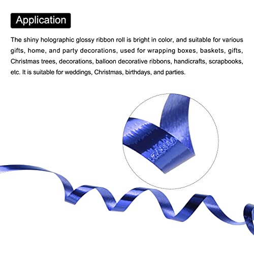 PATIKIL 4pcs Curling Ribbon Crimped Balloon String Shiny Metallic 5mm 10m Iridescent for Party Decoration Gift Wrapping Crafts Dark Blue - Image 3