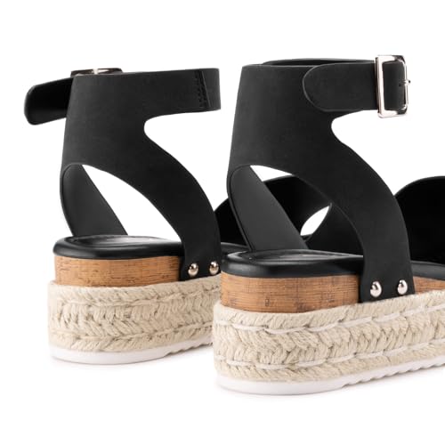 Image of Athlefit Women's Espadrille Platform Wedge Sandals