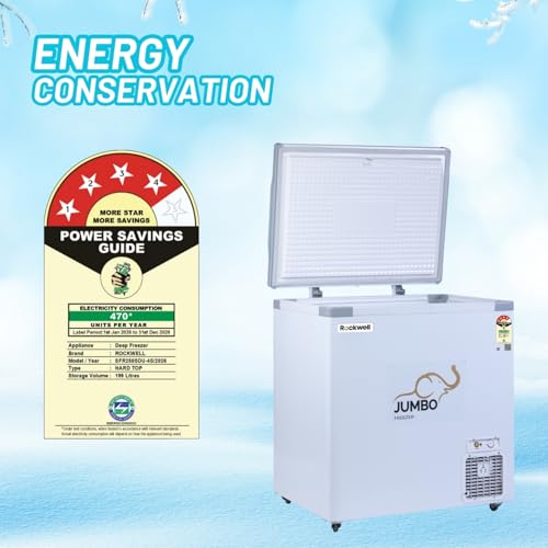 Image of Rockwell 250SDU Single Door 4 Star Convertible Deep Freezer | Fast Cooling, Low Power Consumption, 4 Year Warranty, Energy Efficient, Ideal for Small Families, Freezer or Cooler Mode