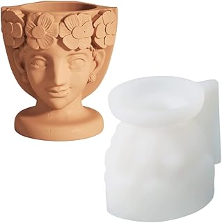 Flower Pot Silicone Mold 3D Statue Cement Vase Mold for Garden Home Decoration Making Tools