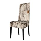 Housses de chaise de salle à manger avec impression de porte de grange adaptées aux chaises : hauteur du dossier de la chaise : 46-56 cm, longueur du siège 36-46 cm, largeur du siège : 38-50 cm