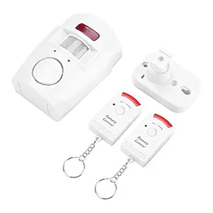 Personal Security Window/Door Alarm - 105dB PIR Infrared Motion Detector Alarm Unit with 2 Remote Controller Home Safety System, 110 Degree Horizontal Detecting Angle