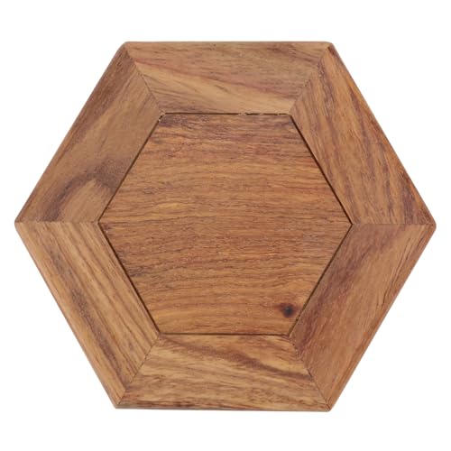 Zerodeko 花梨木製ディスプレイベース 六角形デザイン 小型花瓶 置物用天然木製台座 インテリア飾り台 家 店舗 美術館向け