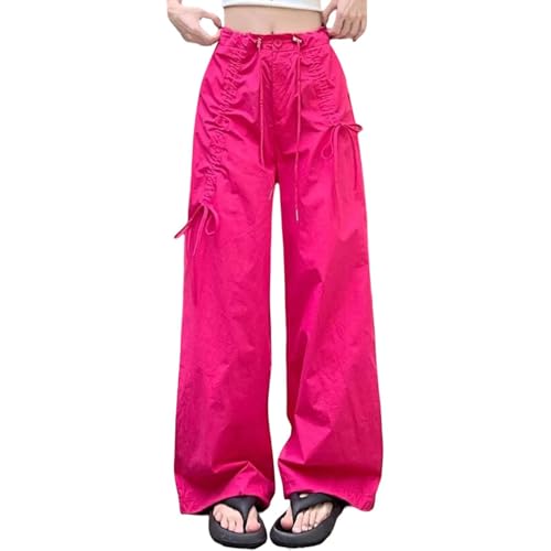 Women's Casual Cargo Pants High Waist Lightweight Joggers with Drawstring Waist and Pockets for Everyday Wear