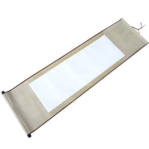 Set of 2 Sumi Hanging Scrolls Blank Calligraphy Scrolls (Color may vary)