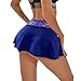 Women's Sexy See Through Sheer Micro Skirts High Waist Party Lace Trim Short Skirt Rave Novelty Clubwear Blue Small
