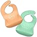 Bavaglini Silicone Impermeabili Con Tasca Raccoglipappa SMARTPA Bavaglino per Bambino e Neonato Neonata Impermeabile, Morbido, Facile da Pulire, Risparmi Tempo e Denaro ! BPA FREE, Set di 2 Colori??