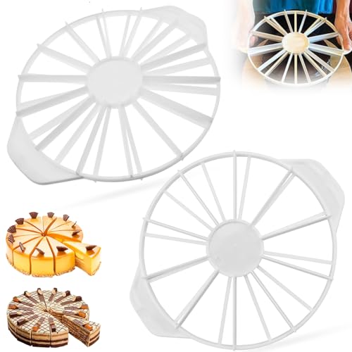 Cortador De Tartas Reposteria, Marcador De Porciones De Tartas, 2 Pcs Prensa Redonda Antiadherente Para Cortar, Queso Y Repostería Para 10 12 14 16 Rebanadas, Utensilios Para Pasteles De Cocina