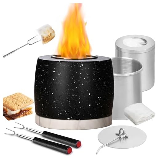 Tabletop Fire Pit Bowl, Outdoor Fireplace Smores Maker Kit, Solo Stove Table Top FirePits, Indoor S'Mores Kit Smokeless Alcohol Ethanol Small Fire Pits for Outside Patio/Home Decor/Garden/Camping