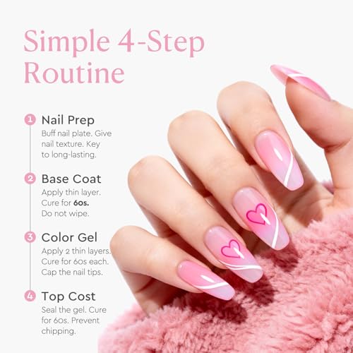 Image of AZUREBEAUTY Baby Pink Gel Nail Polish 18ML, UV /LED Soak Off Gel Polish | Soft Cream Light Pink Salon Nail Gel for Long Lasting High Gloss Manicure, French Nail Art for Women