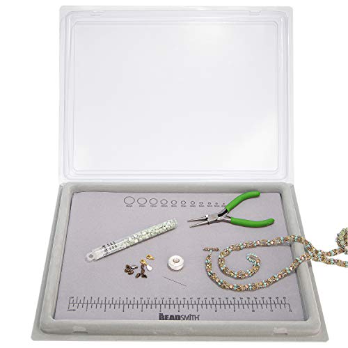 Plateau floqué Beadsmith BMT11-1 anti-perte perles avec couvercle rigide