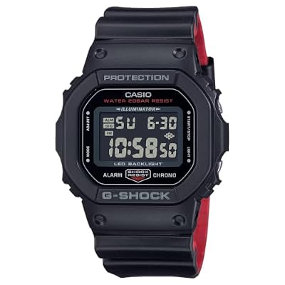 Casio G-shock core 5600 led (48,9 mm) quadrante digitale/cinturino in resina bio-based nero DW-5600UHR-1ER