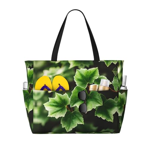 Ivy Blossoms Tree Print Unisex Large Capacity Beach Travel Bag Vacation Picnic Sport Tote Portable Gym Bag