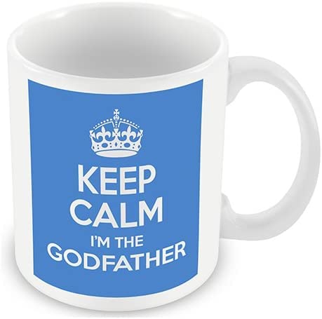 Giftme Keep Calm I'm a Godfather Coffee Tea Mug Unique 11oz White Ceramic Mug.