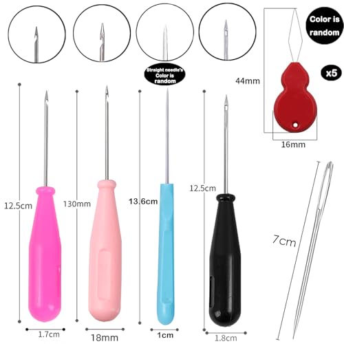 Image of TYMKLMZG 10 PCS Candle Wick Inserting Tool for Molds Large-Eye Candle Wicking Needle Mold Punch Needle with Hook & Eye for Candle Making Colored Threader for Candle Wick of All Thicknesses