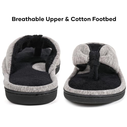 Wishcotton Women's Memory Foam Spa Thong Flip Flops Cozy Indoor Slippers, Ladies Summer Lightweight Open Toe House Sandals4