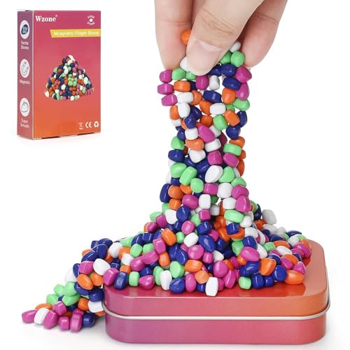 Wzone 300g Bunt Magnetsteine (ca. 500 Stück) Magnetic Stones Stress Killer Magnets Anti-Stress-Magnete für Erwachsene ASMR Office Gadget (Bunt2)