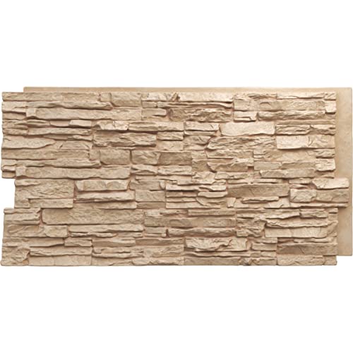 EverStone Canyon Ridge Faux Stone Panel, 45 3/4"W x 24