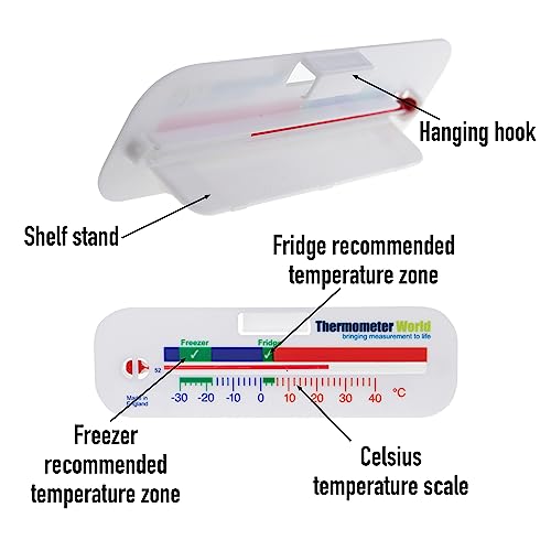 Fridge And Freezer Thermometer Twin Pack Fridge Freezer Thermometer Pack Refrigerator Temperature Monitor Chilled Food Storage - 5