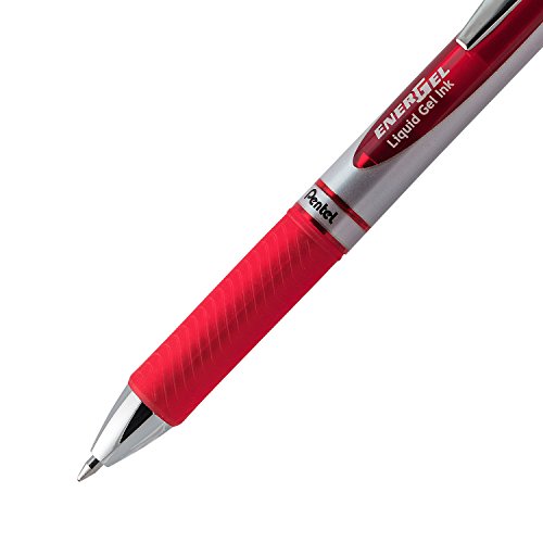 Pentel Energel Rtx (0.7Mm) Med Line, Metal Tip, Red Ink 3 Pk (Bl77Bp3B) #TOP3