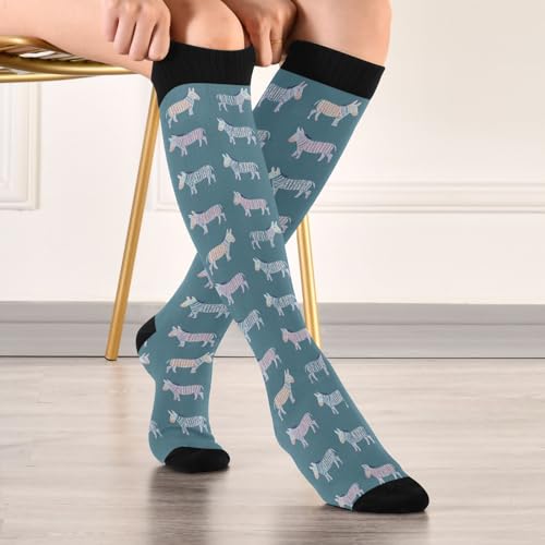 Image of Pigsaly Red White Polka Dot Womens Compression Socks Athletic Tube Sock Knee High Socks Outdoor Sport Socks