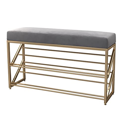 Banc de rangement velours étroit pour optimiser les petits espaces