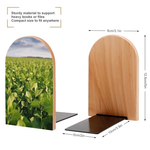 Sujetalibros resistente de madera con base de goma para sujetar enciclopedias 3
