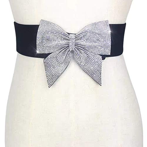 Women's Big Rhinestone Bow Elastic Peplum Waistbunds Wide Wedding Party Dress Belts For Women Blingbling Corset4
