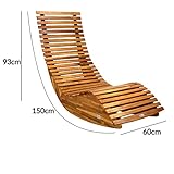 Deuba Schwungliege FSC®-zertifiziertes Akazienholz Ergonomisch Wippfunktion Gartenliege Sonnenliege Relaxliege Saunaliege - 3