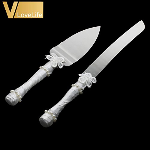 Wedding Cake Knife And Sever Set Bride Groom Cake Cutter For Event