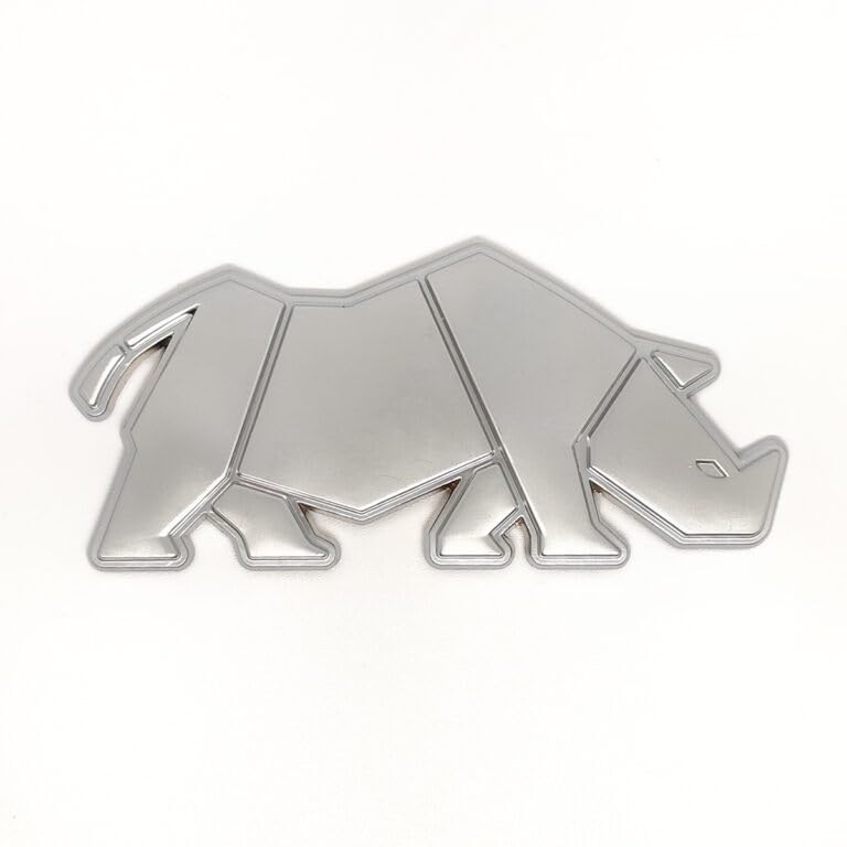 Image of VRT 3D Chrome Emblem Automotive Car, Bike Badges Logo Self Adhesive Sticker (Rhino, Silver)