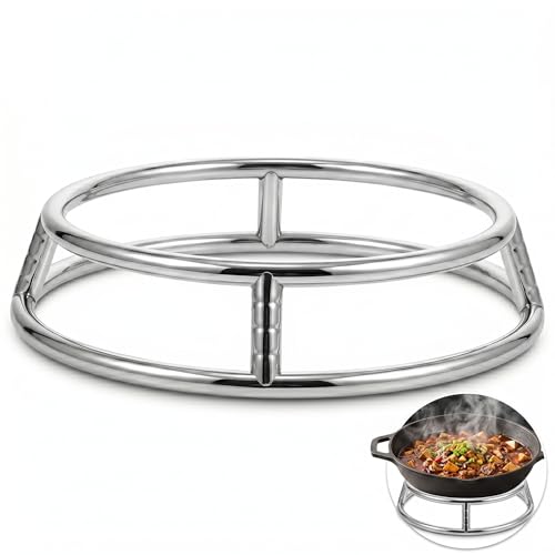 TOVINANNA Wok Ring for Electric Stove 11.5 Inch Stainless Steel Wok Rack Support Stand for Gas Hob and Grill Heavy Duty Round Rack Stand for Kitchen Cookware Heat Resistant