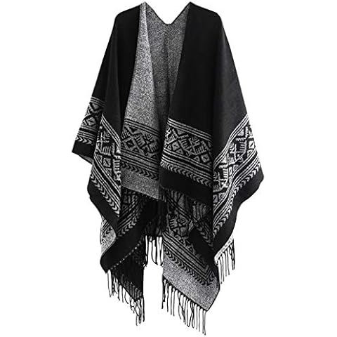 Poncho Superora Élégant Noir Cover