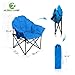 ALPHA CAMP Oversized Moon Saucer Chair with Folding Cup Holder and Carry Bag - Blue