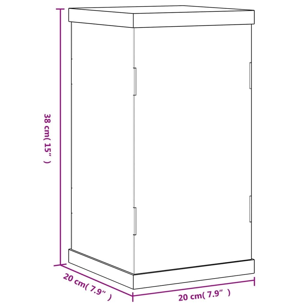 Acryl Vitrine 20x20x38 cm, Staubschutz Box für Sammlerstücke, durchsichtige Sammelvitrine mit schwarzem Boden für Figuren und Modelle