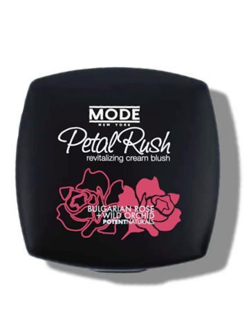MODE Coral Peach Cream Blush Moisturizing Dewy Cheek Color, Petal Rush Revitalizing Natural Creamy Blusher Palette, Nourishing Bulgarian Rose Wild Orchid Skincare, Mirror Compact, NY Made, Look At Me