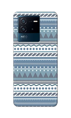 Image of Printed Hard Back Cover Case for Vivo iQOO Neo 6 5G Back Cover (Seamless Geometric Tribal Pattern) -1803