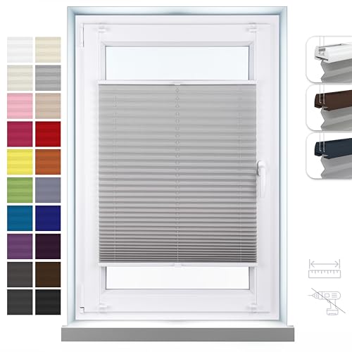 Shadoo Home® - Plissee Ohne Bohren NACH MAß | 23 Farben | Breite 30-129cm | Höhe 50-230cm | Blickdicht und Lichtdurchlässig Klemmfix für Fenster & Balkontür - Angepasste Größe alle 1cm Shadoo Home® - Plissee Ohne Bohren NACH MAß | 23 Farben | Breite 30-129cm | Höhe 50-230cm | Blickdicht und Lichtdurchlässig Klemmfix für Fenster & Balkontür - Angepasste Größe alle 1cm