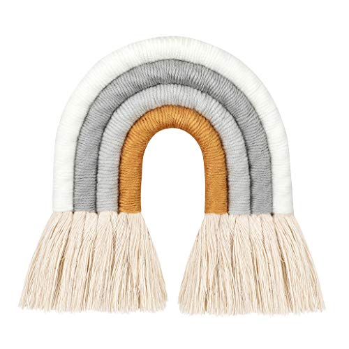 follwer0 Arcobaleno macramè, acchiappasogni, decorazione da parete per cameretta dei bambini, decorazione da parete