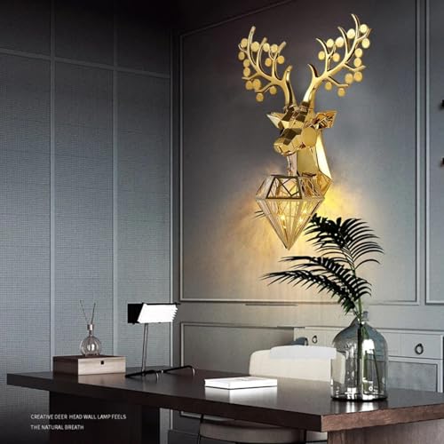 Image of Harold Electricals Metal Alpha Stag Wall Light | Wall Lamp Fixture for Living Room, Bedroom, Hall- Pack of 1 (Style 2)