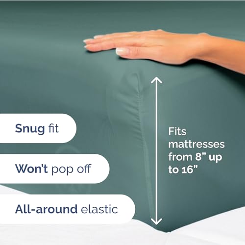 Image of King Size 4 Piece Sheet Set - Ultra Soft & Cooling Bed Sheets - Dusty Teal