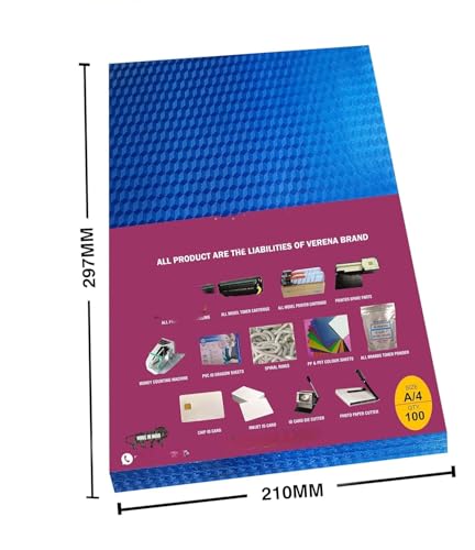 Image of GEDI A4 Size Diamond PVC Spiral Book Binding Sheet- Set of 1,Pack of 100 Sheet Per Set (Blue)