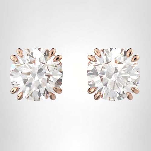 Swarovski Constella Pierced Stud Earrings, White Crystals on a Rose Gold-Tone Setting, Part of the Constella Collection