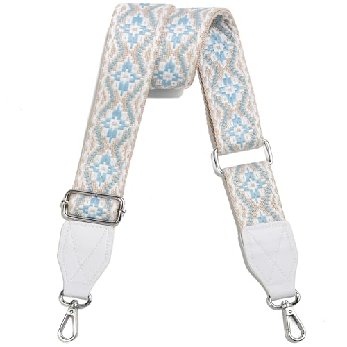 Image of Purse Strap,1.5 inch Leather End Shoulder Strap Adjustable Replacement,Retro Multi-Pattern Crossbody Bag Straps