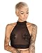 iHeartRaves Sheer Mesh Halter Crop Top Shirt for Raves, Dance, Club Wear (One Size, Black)