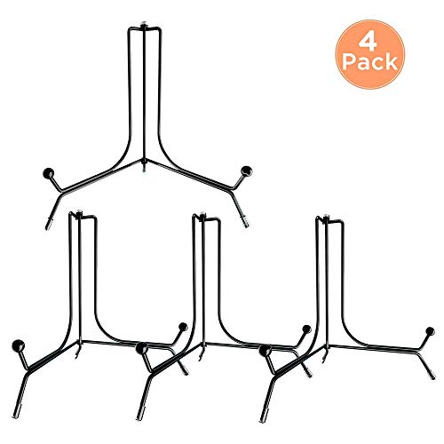 IPOW 4 Pack 6 Inch Upgraded Anti-Slip Iron Plate Display Stand, Black Easel